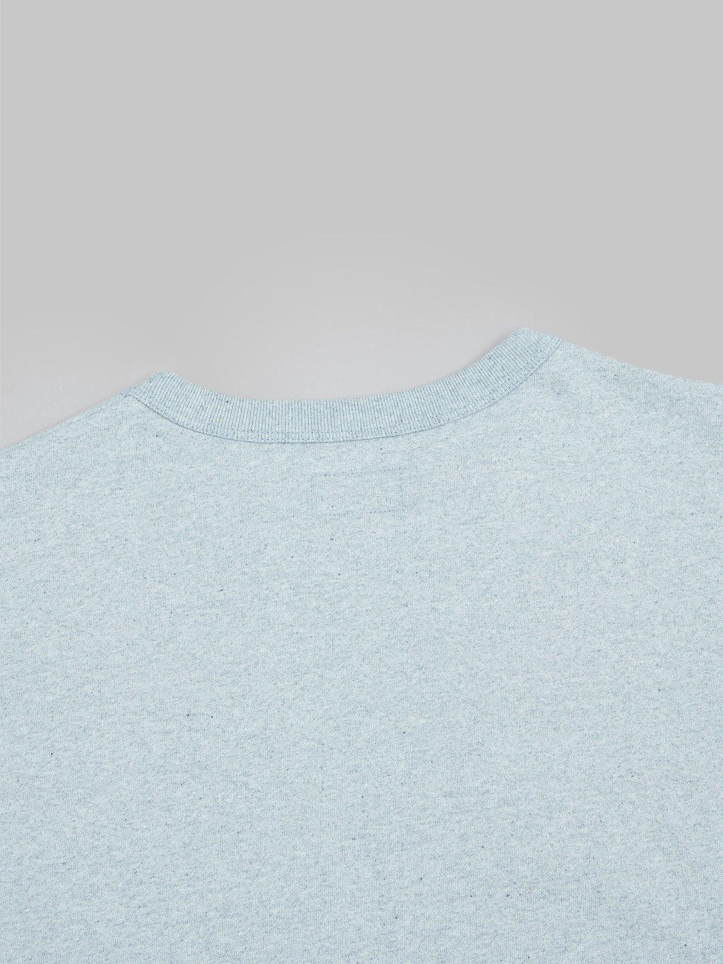 Japan Blue Recycled Denim Tshirt light Indigo back collar