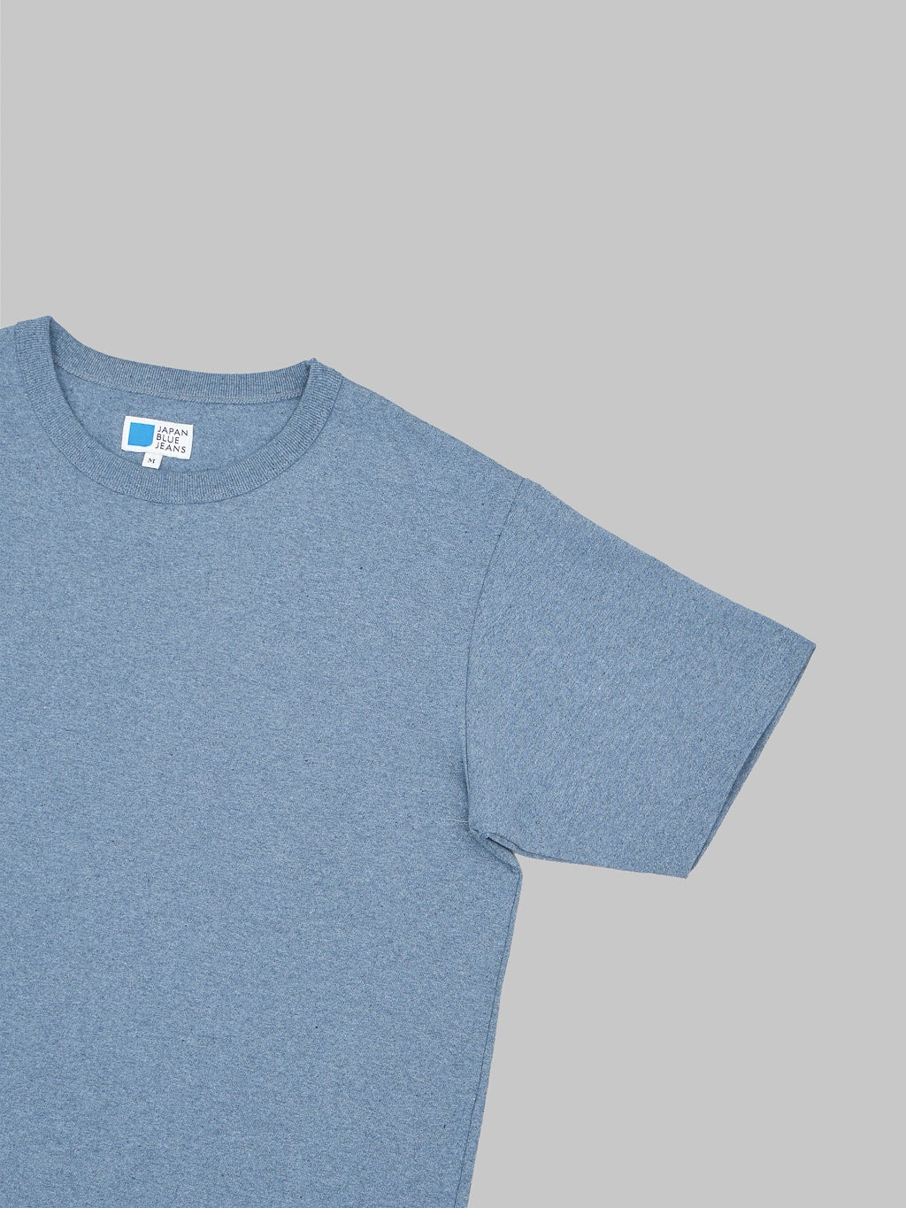 Japan Blue Recycled Denim Tshirt mid Indigo short sleeve