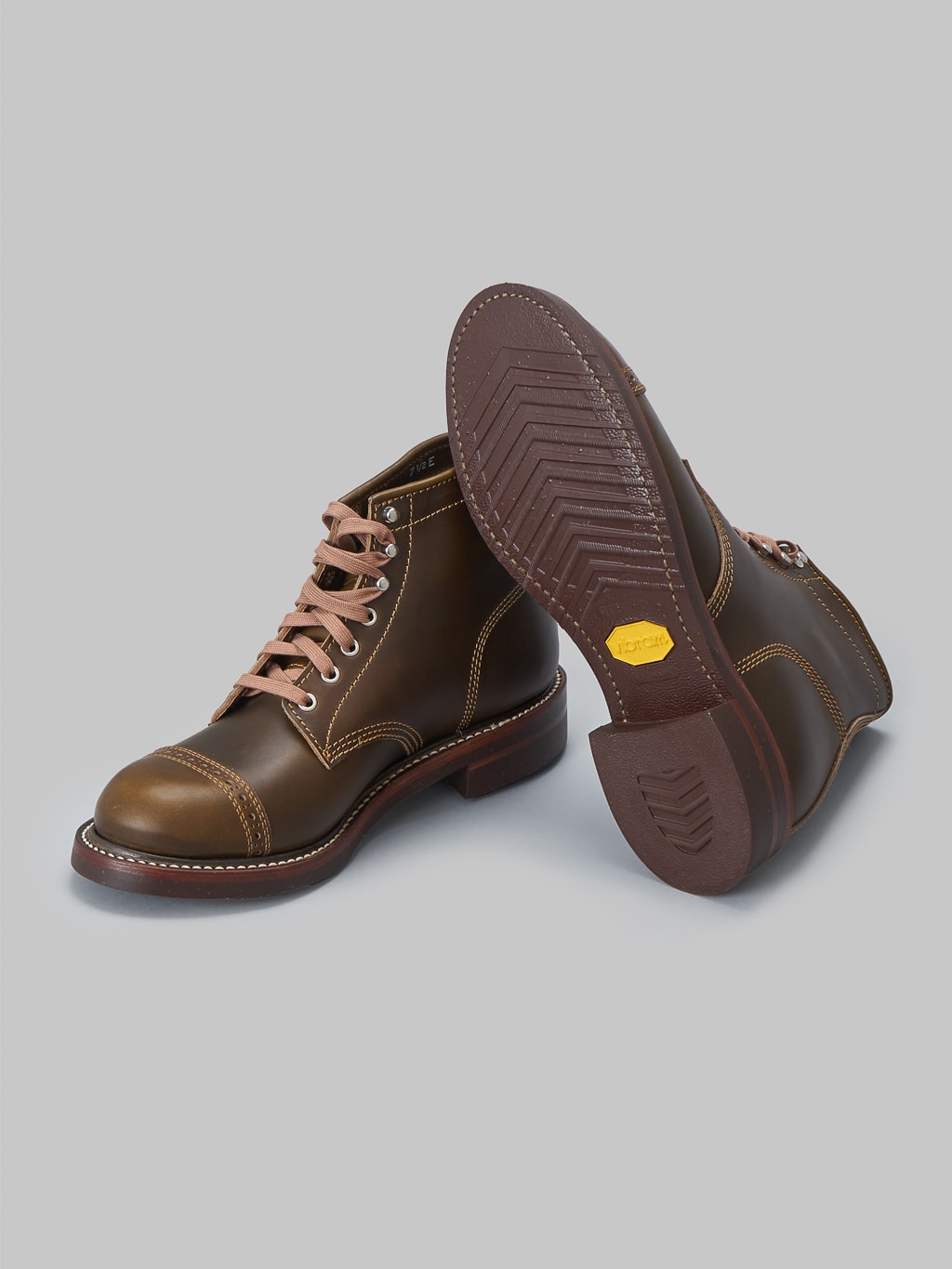 John Lofgren Combat Boots Horween Leather CXL Dark Olive cork soles