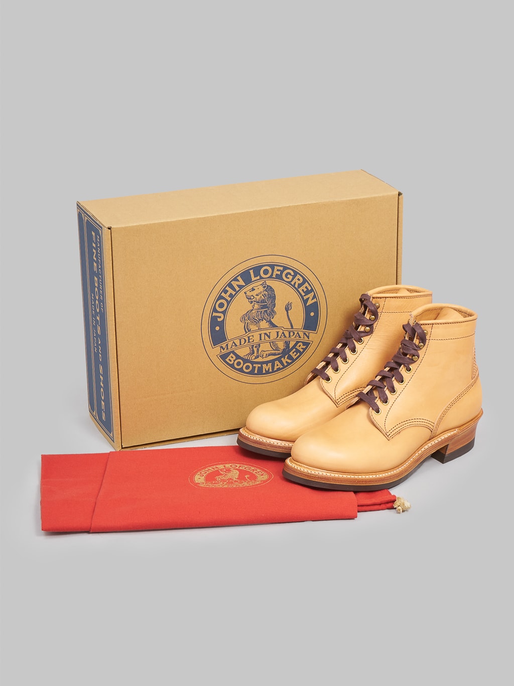John Lofgren Steel Gang Boots Badalassi Carlo Vegetable Tanned Leather Bone packaging