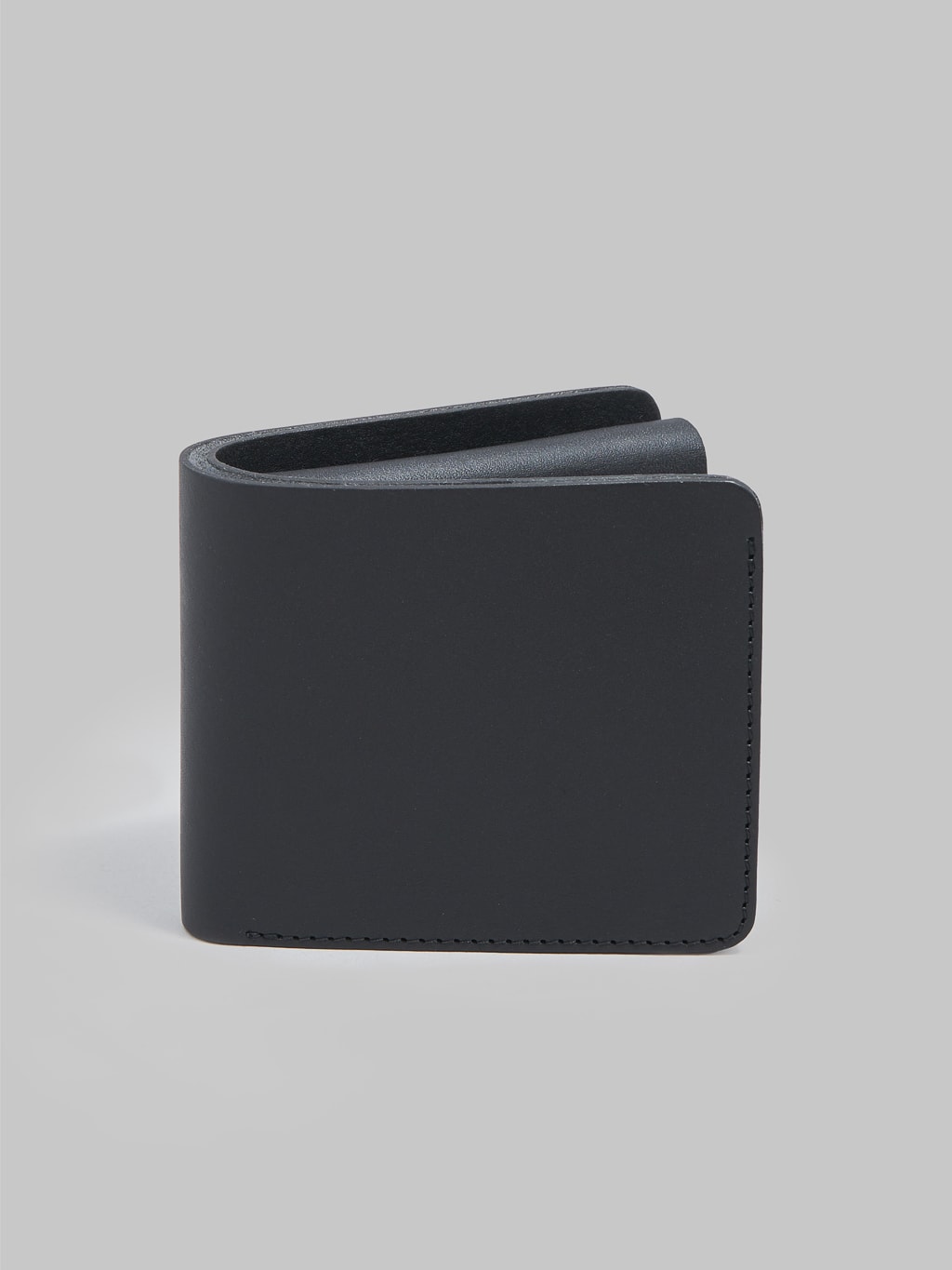 Kobashi Studio premium Leather Fold Wallet Black side look