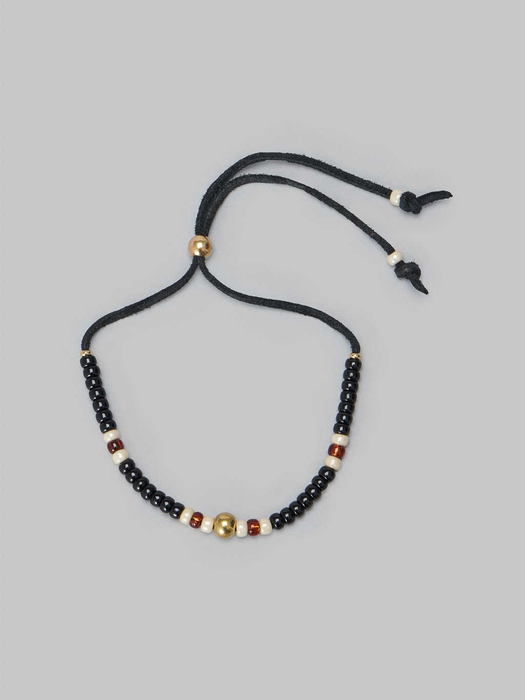 Kobashi Studio 5mm Traditional Beads Bracelet Black/Orange