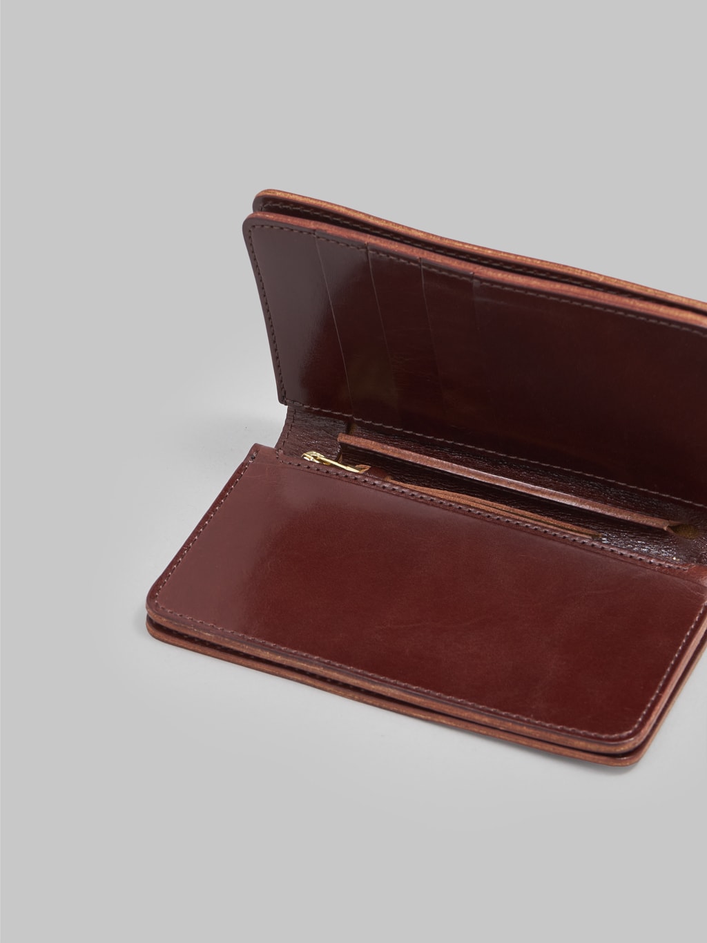 Kobashi Studio middle wallet leather brown shiny material