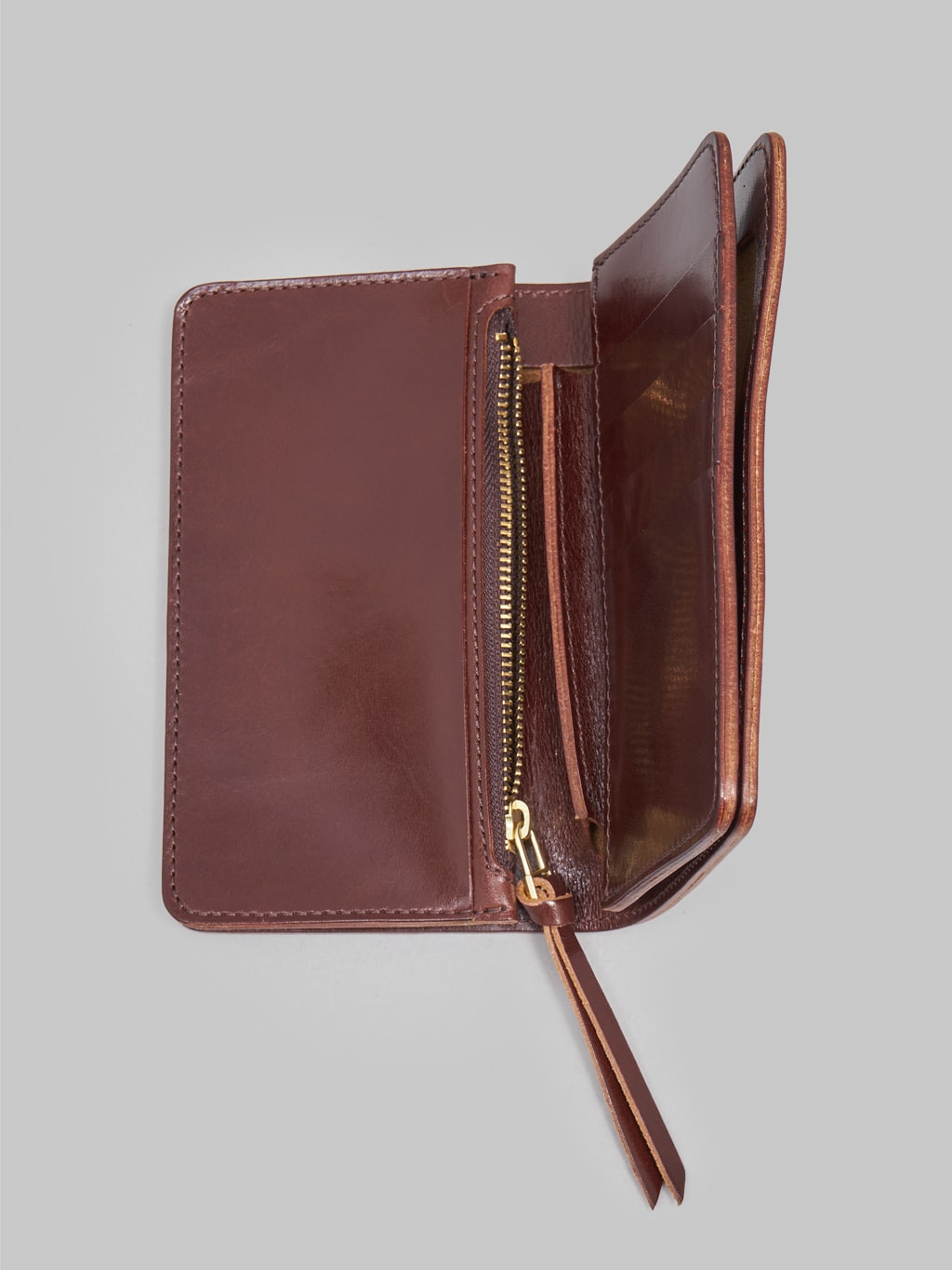 Kobashi Studio middle wallet leather brown details