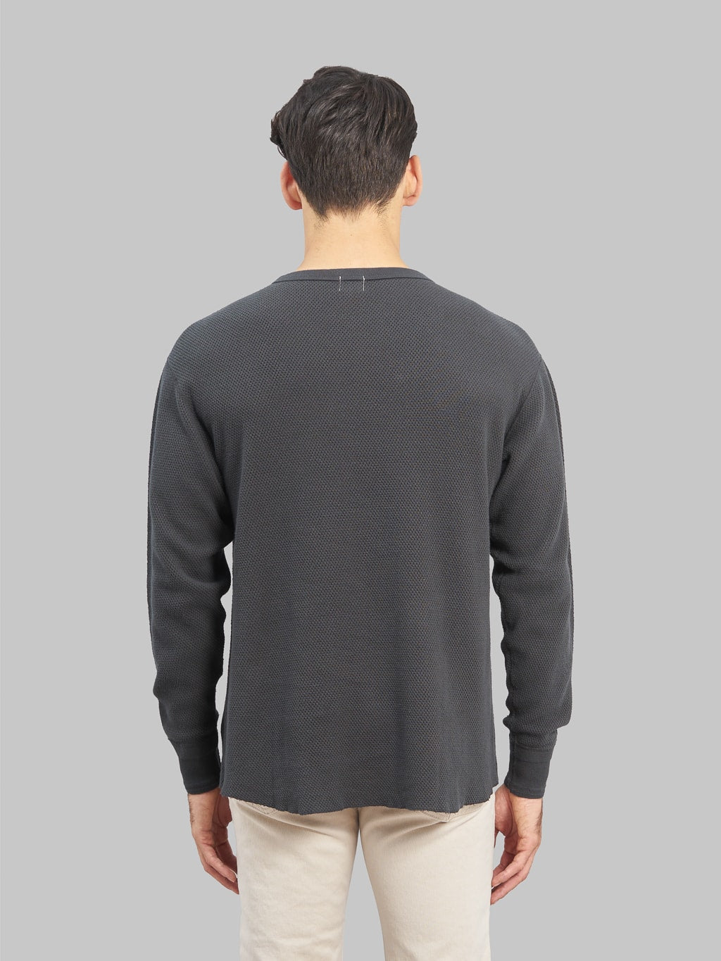 Loop & Weft Double Face Hex Honeycomb Crewneck Thermal Antique Black