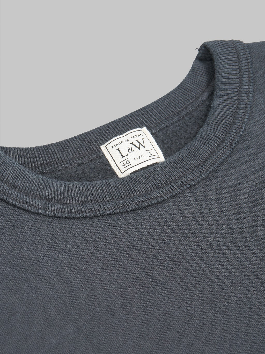 Loop Weft Vintage Pinborder Knit Crewneck Sweatshirt Antique Black  collar stitching