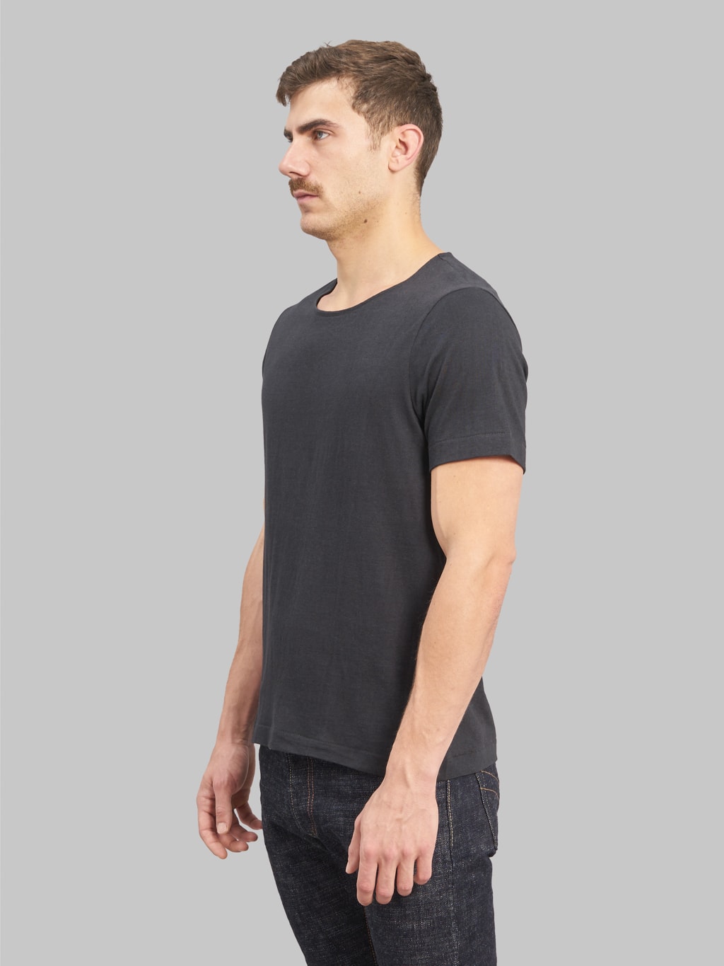 Merz b Schwanen 114 Loopwheeled TShirt charcoal classic fit side look