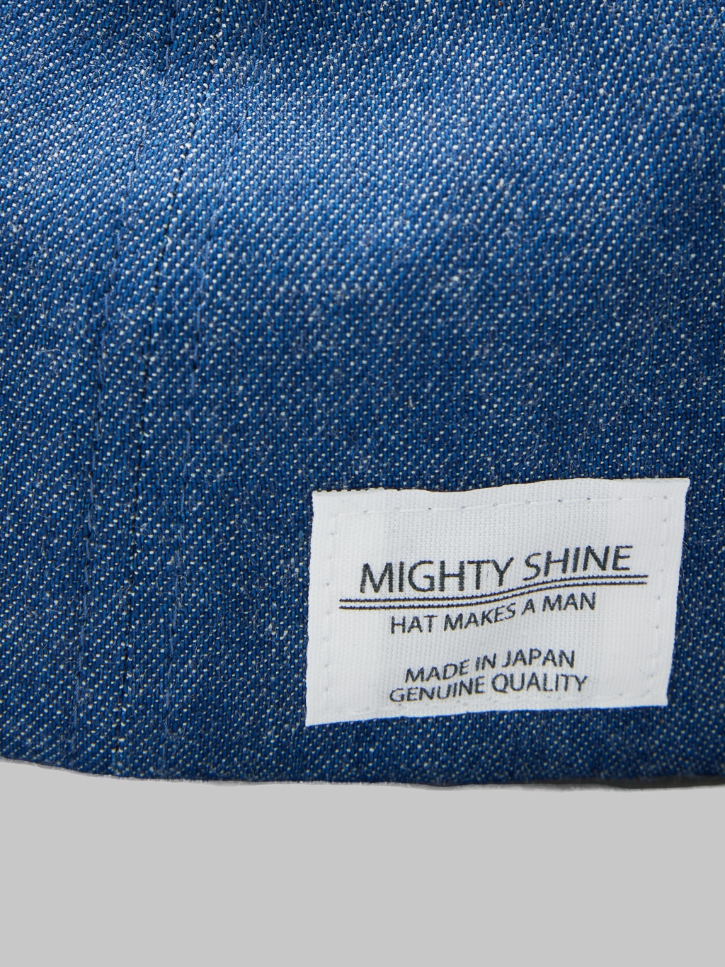 Mighty Shine Bridge Cap Denim washed brand tag