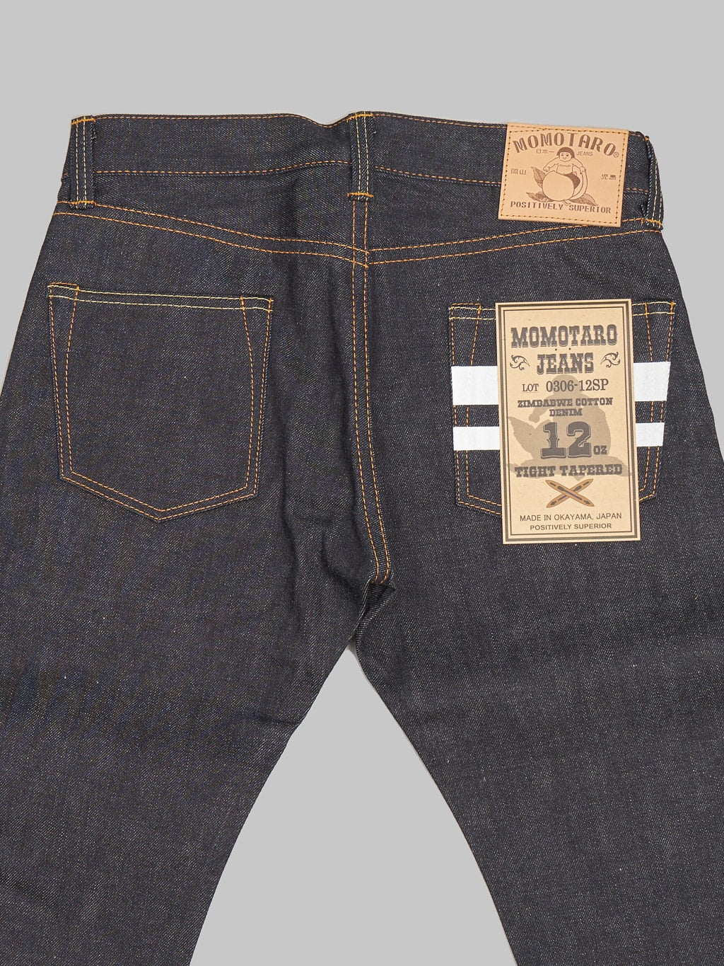 Momotaro 0306 12SP Going To Battle 12oz Tight Tapered Jeans back details