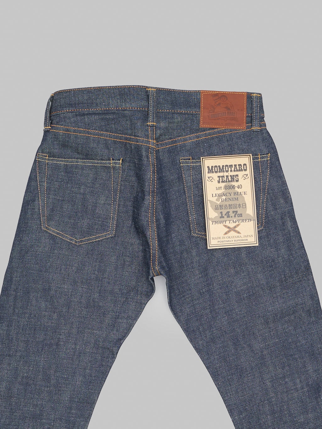 Momotaro 0306 40 Legacy Blue Tight Tapered Jeans back details