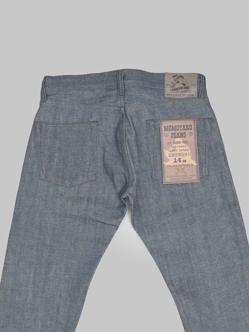 Momotaro 0306-70G 14oz Grey Denim Tight Tapered Jeans