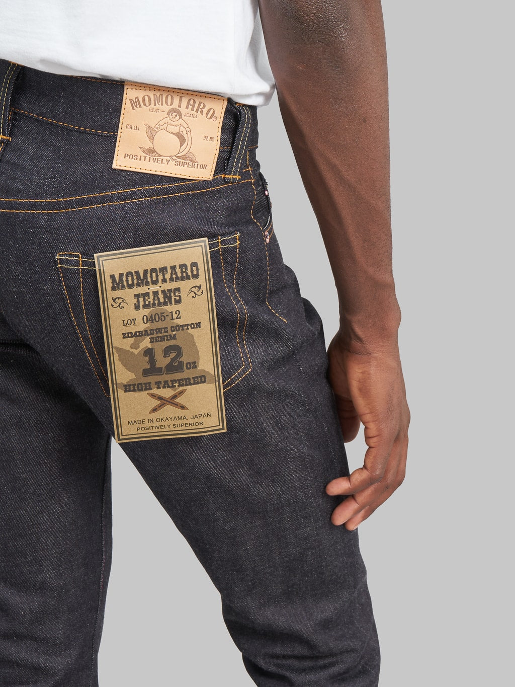 Momotaro 0405 12oz high Tapered Jeans  pocket flasher