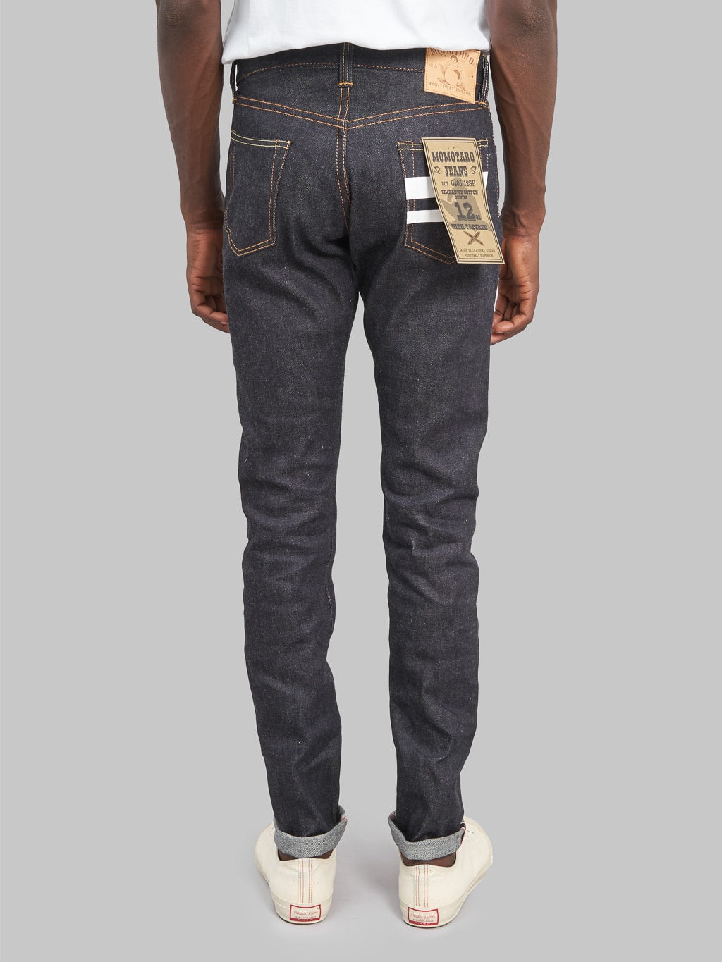 Momotaro 0405 12 going to batle 12oz high Tapered Jeans back look