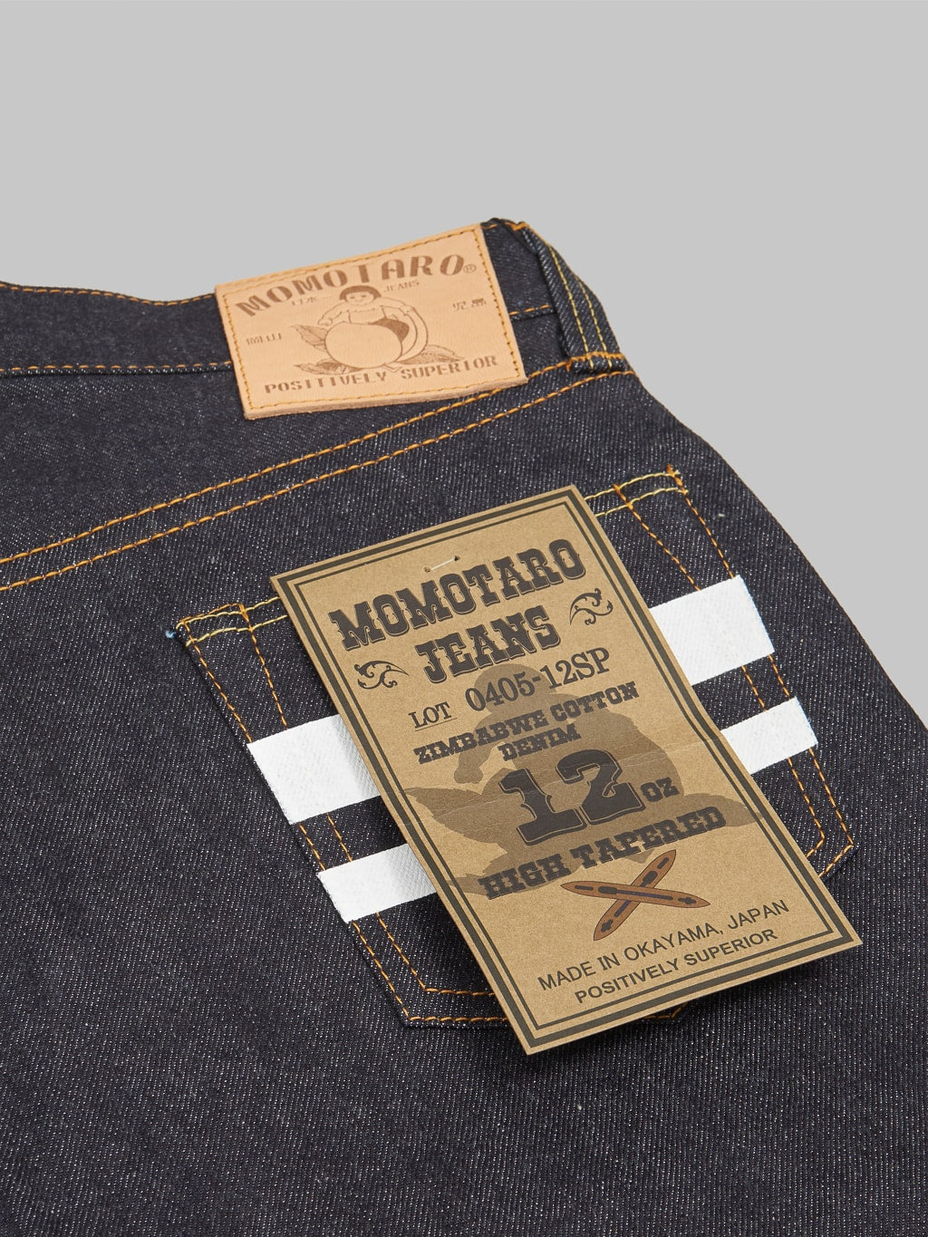 Momotaro 0405 12 going to batle 12oz high Tapered Jeans pocket flasher