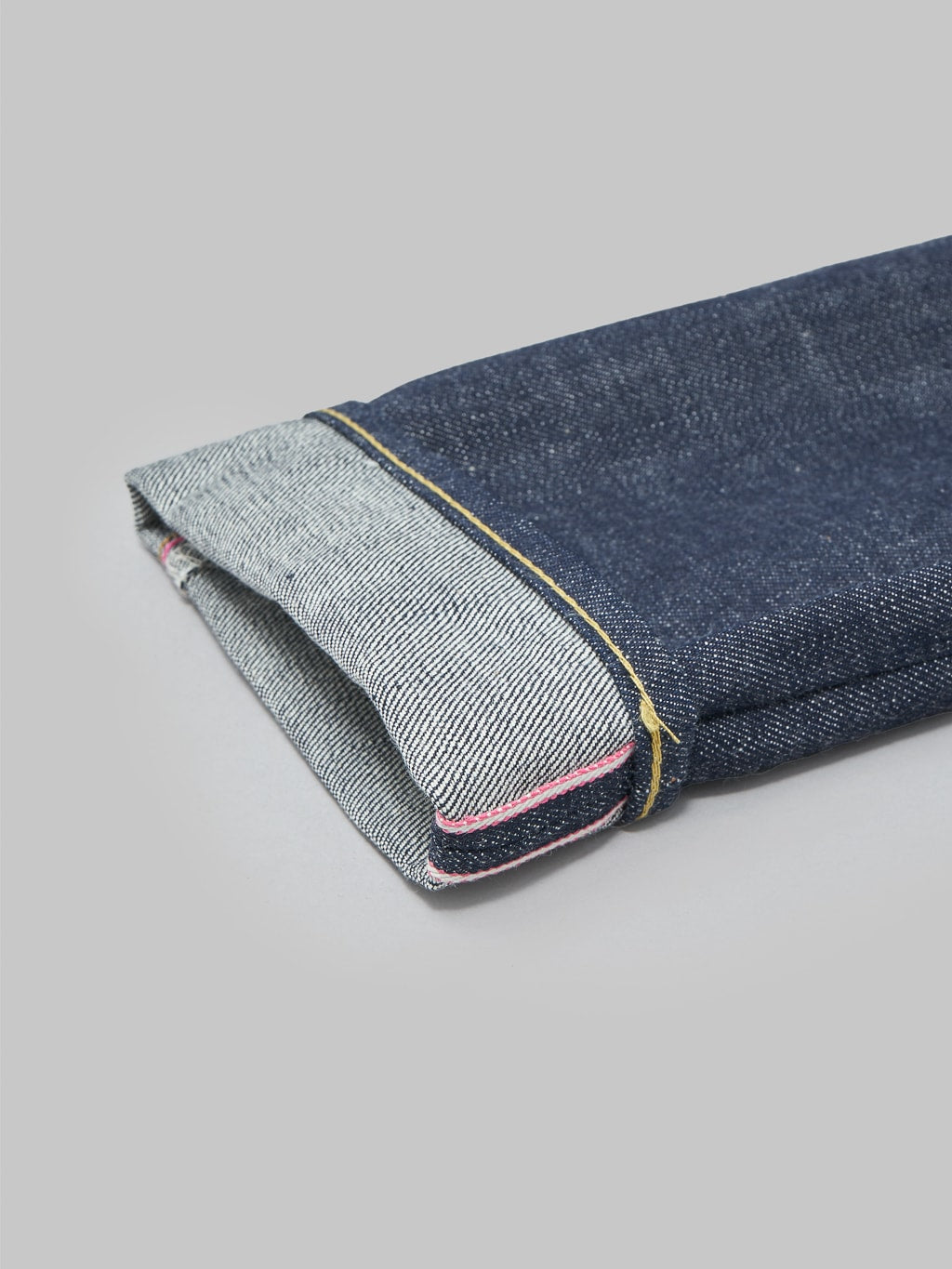 Momotaro legacy blue high tapered jeans weft fabric