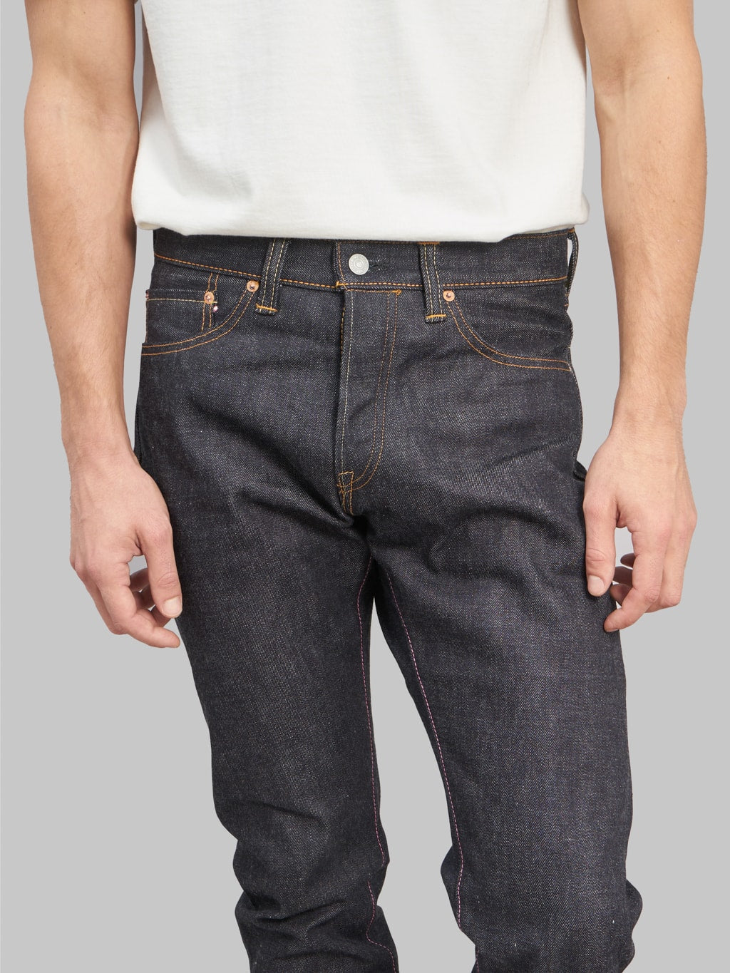 Momotaro 0405 SP Going To Battle High Tapered selvedge Jeans waist