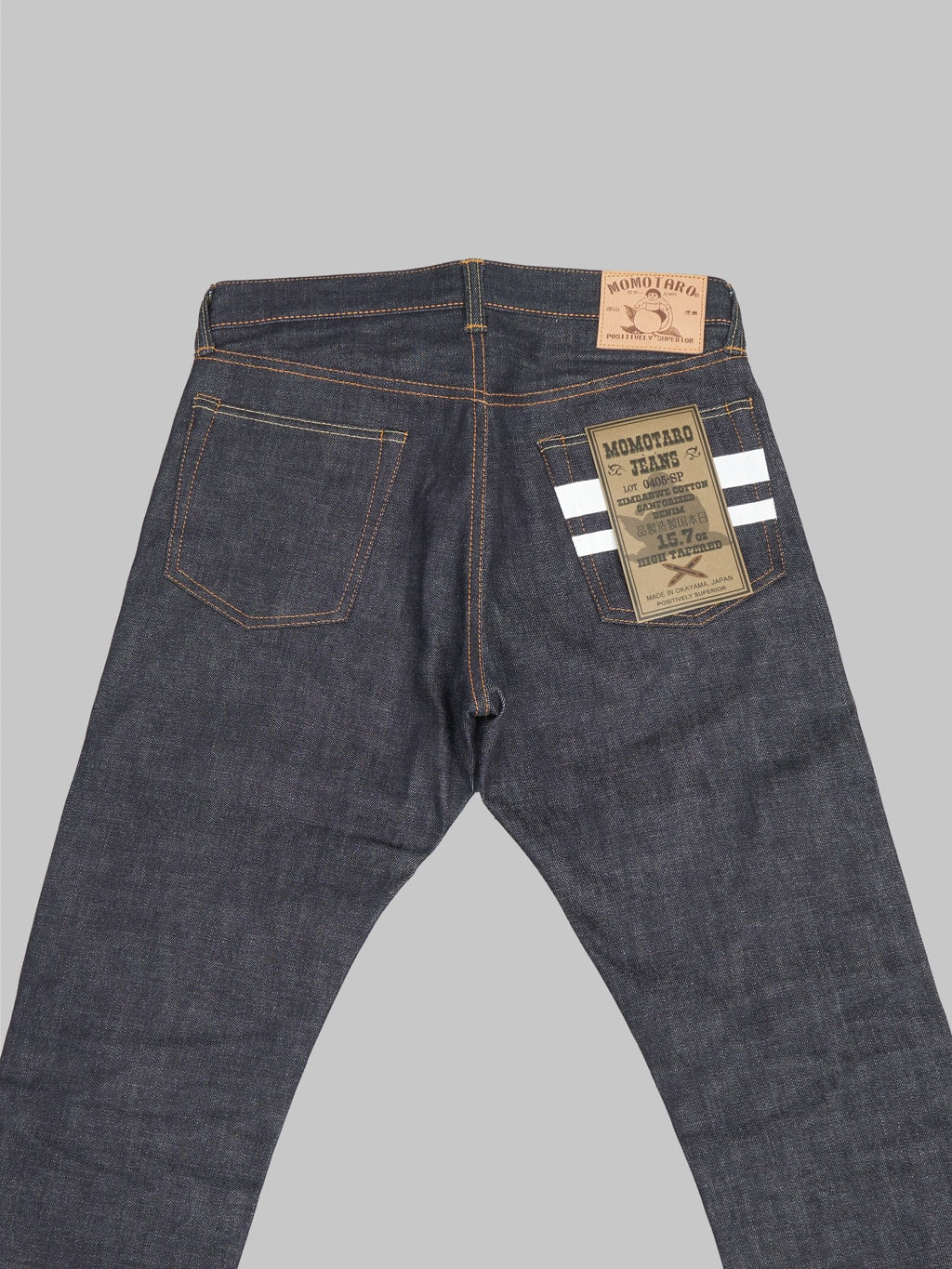 Momotaro 0405 SP Going To Battle High Tapered selvedge Jeans back details