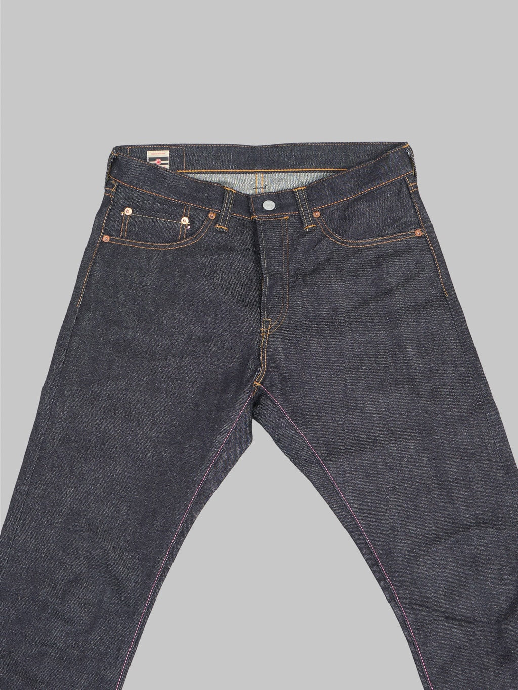 Momotaro 0405 SP Going To Battle High Tapered selvedge Jeans front details