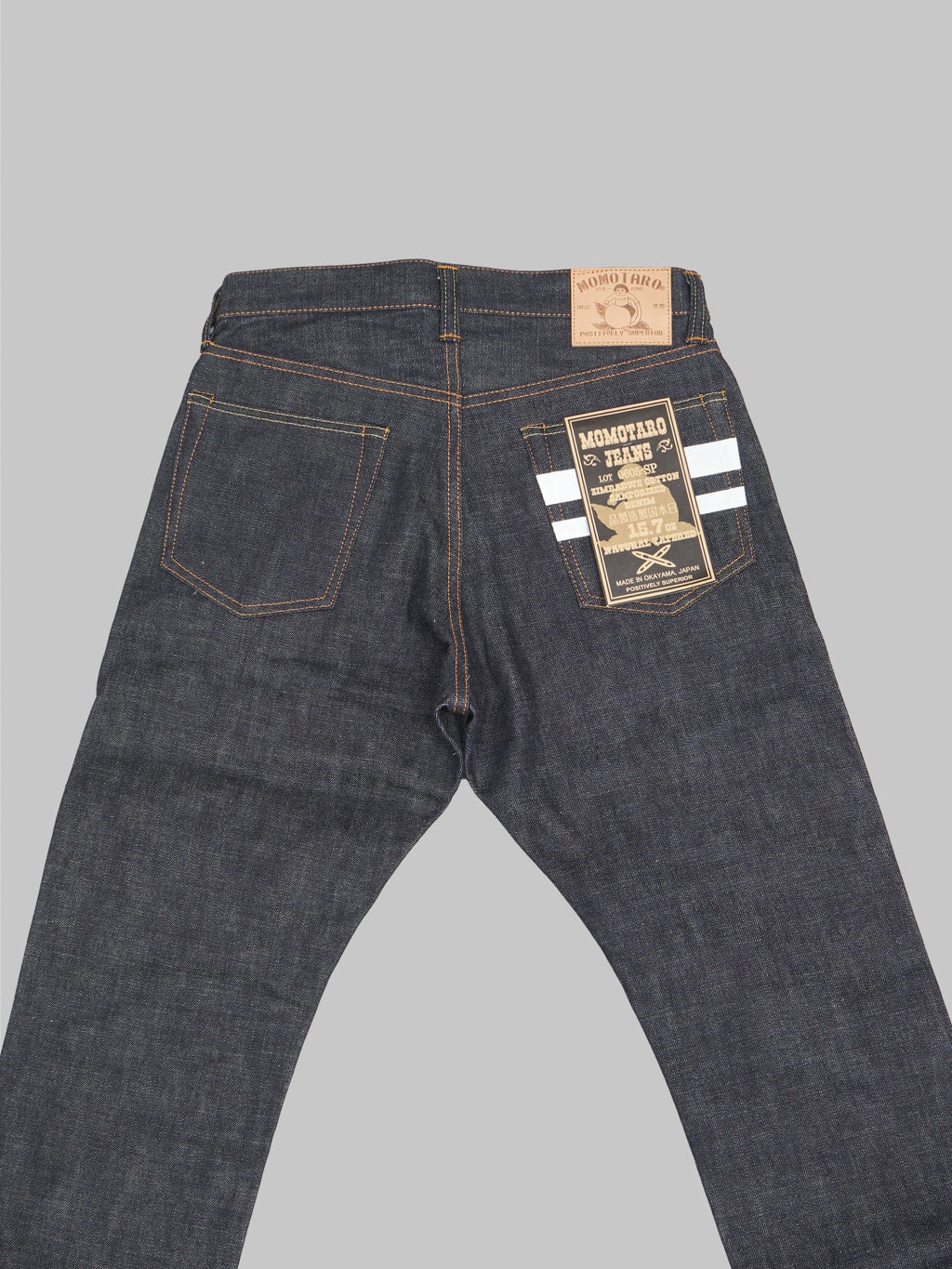 Momotaro 0605 SP Going To Battle Natural Tapered Jeans back details