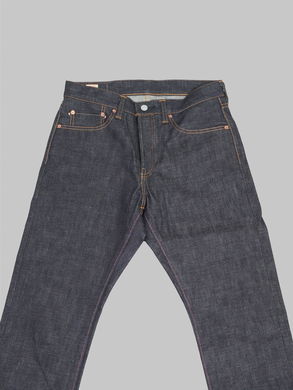 Momotaro 0605 SP Going To Battle Natural Tapered Jeans front details