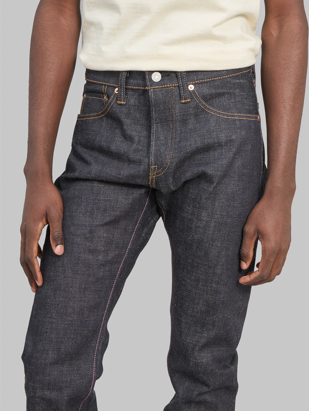 Momotaro 0605V Natural Tapered Jeans waist