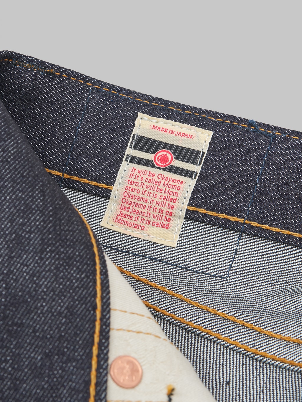 Momotaro 0605SILK Denim Natural Tapered Jeans interior tag