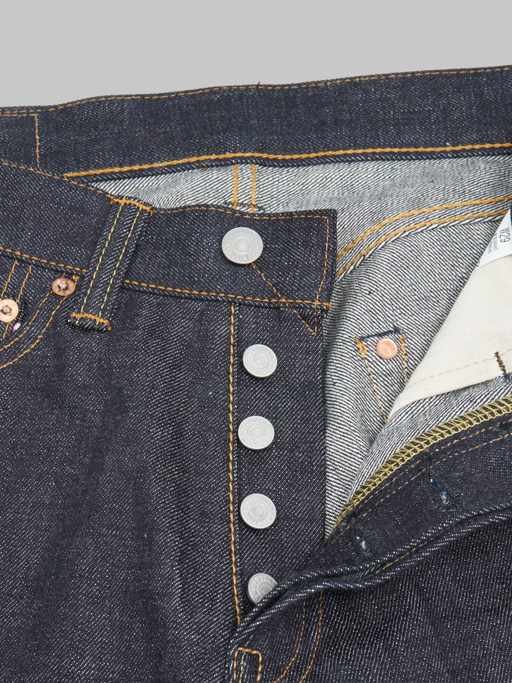 Momotaro 0906 SP Going To Battle wide Straight Jeans buttons