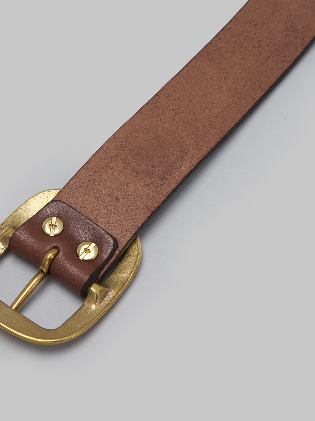 Momotaro AS 58 brown Bens Leather Belt brass buckle