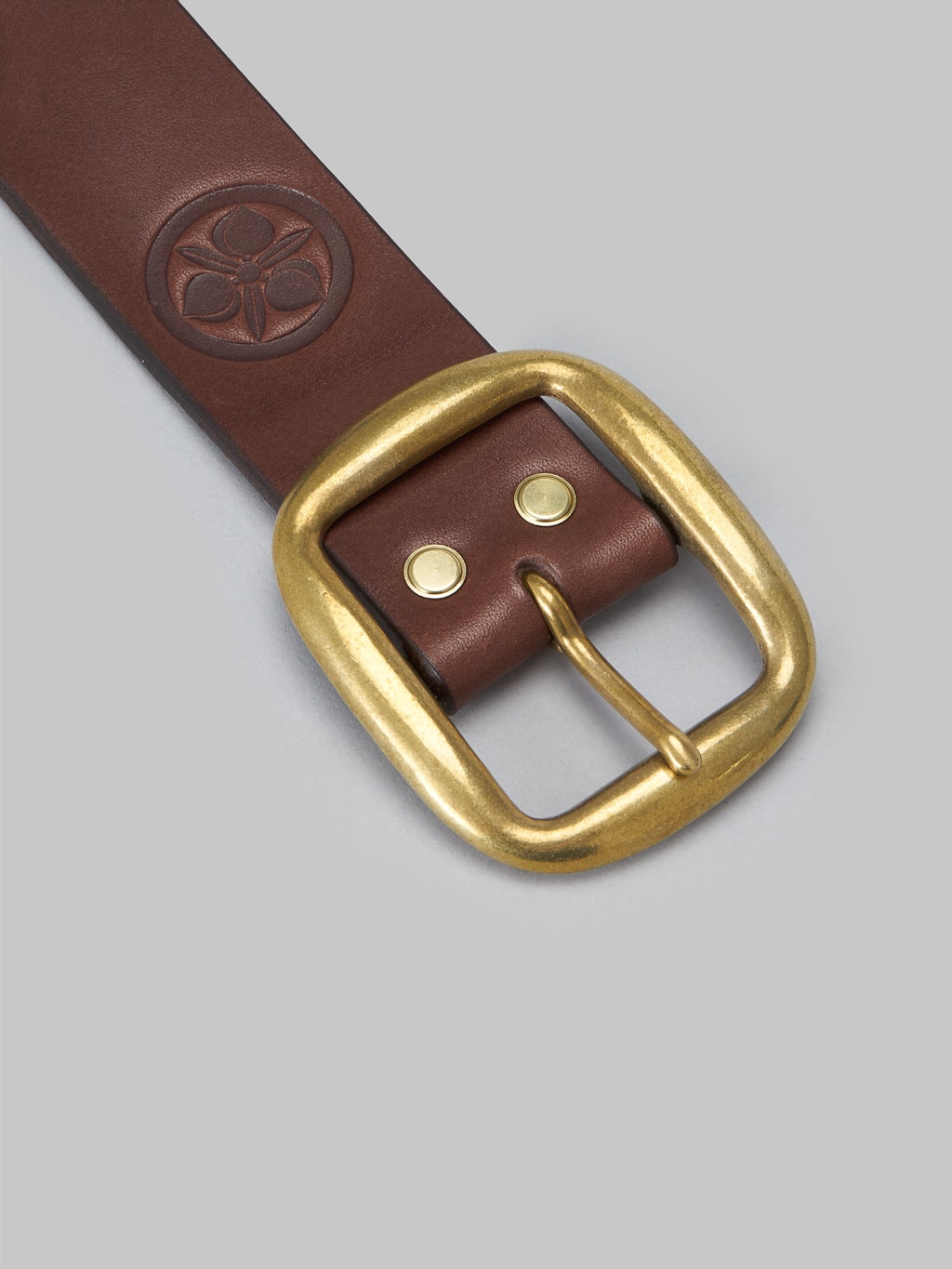 Momotaro AS 58 brown dye Bens Leather Belt buckle