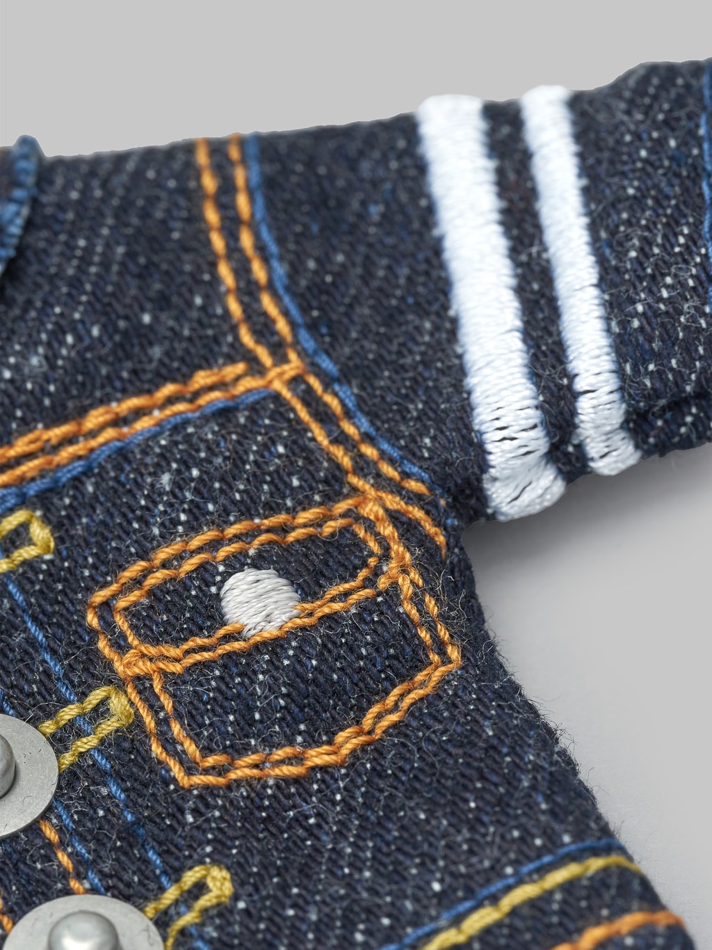 Momotaro mini denim type ii jacket keyholder stitching