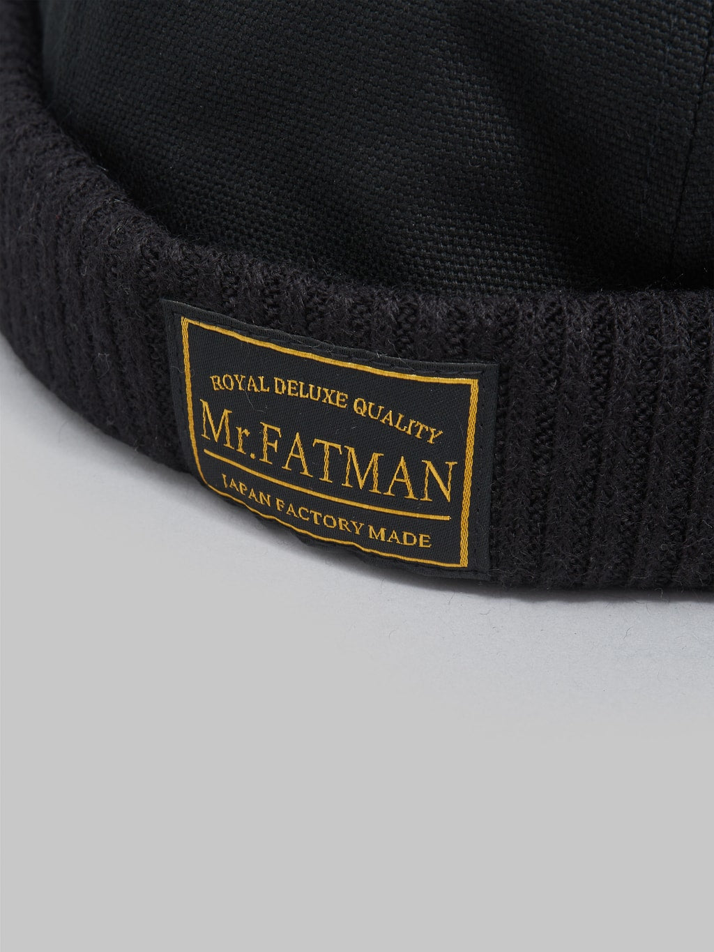 Mr Fatman OX Fisherman Cap black logo tag