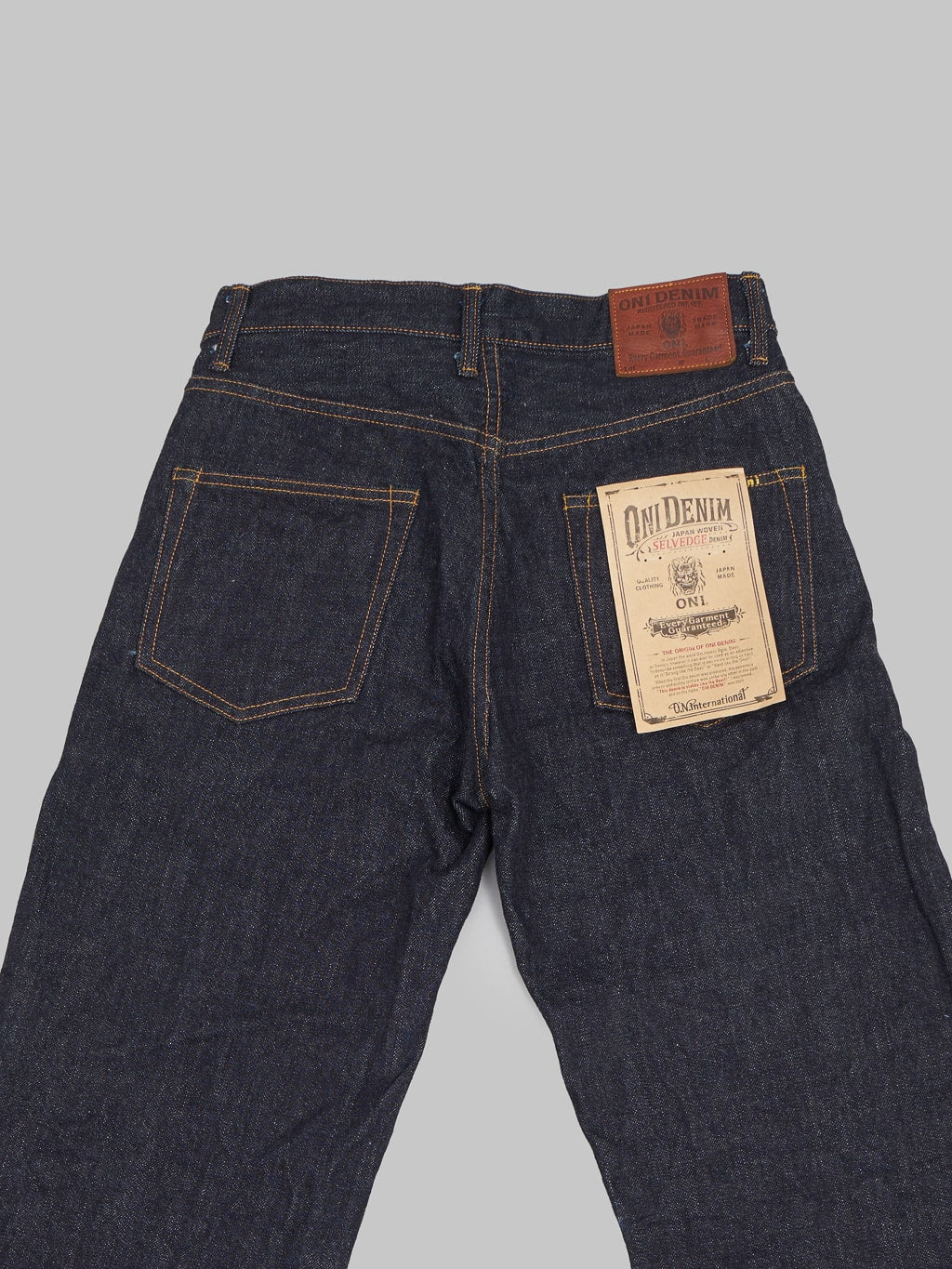 ONI Denim 200 Low Tension 15oz Wide Straight Jeans back details