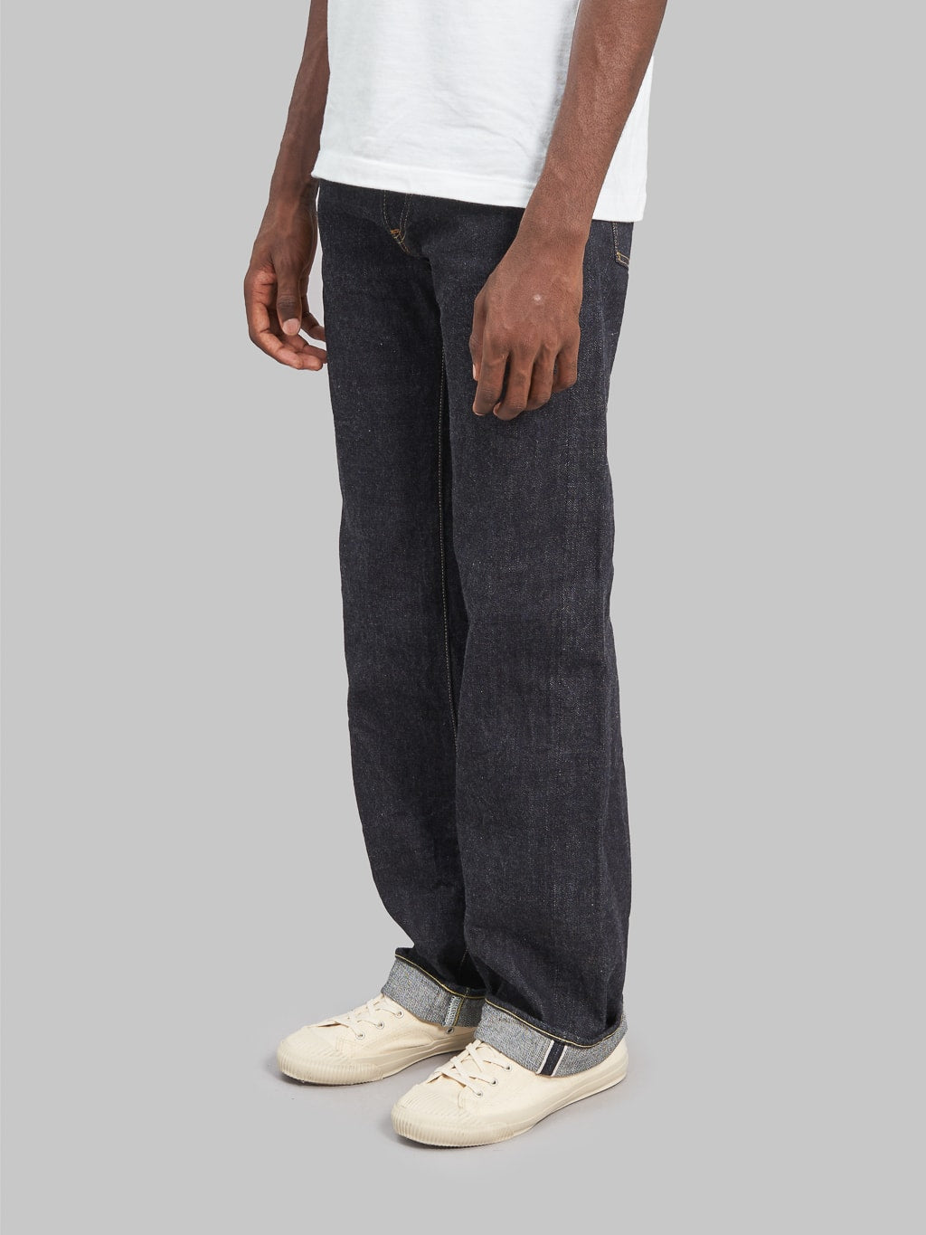 ONI Denim 200 Low Tension 15oz Wide Straight Jeans side look