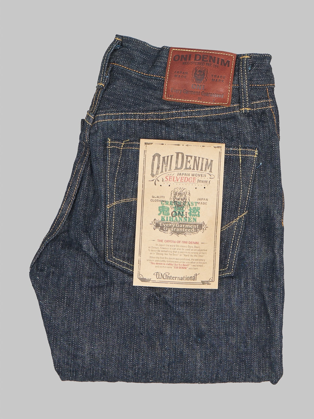 Oni denim kihannen relaxed tapered jeans japan made