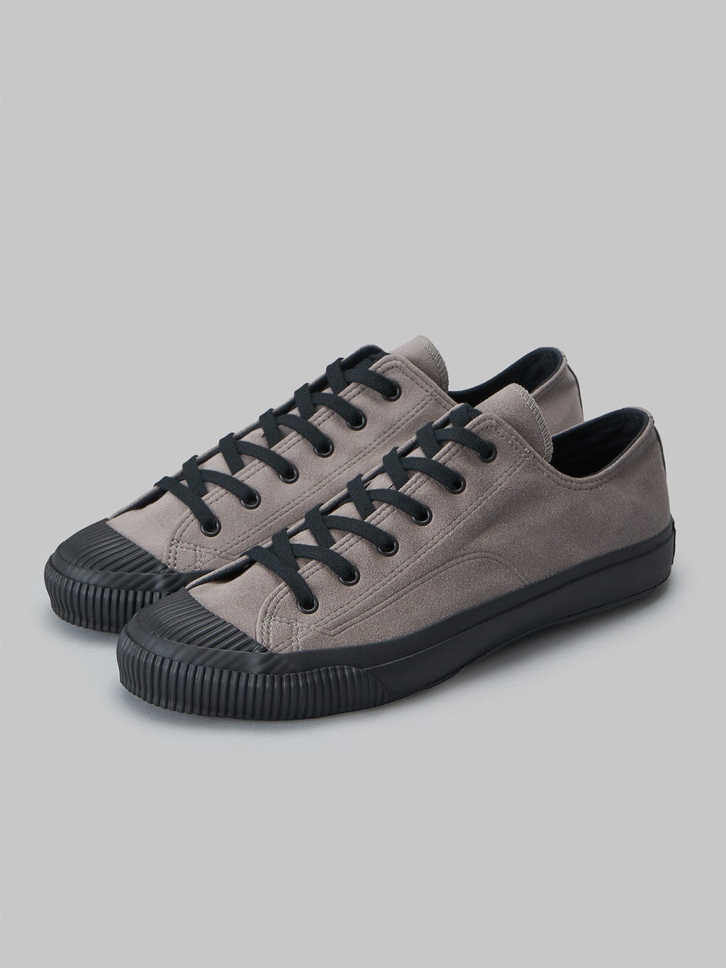 Pras shellcap low vegan sneakers suede grey black vintage inspired