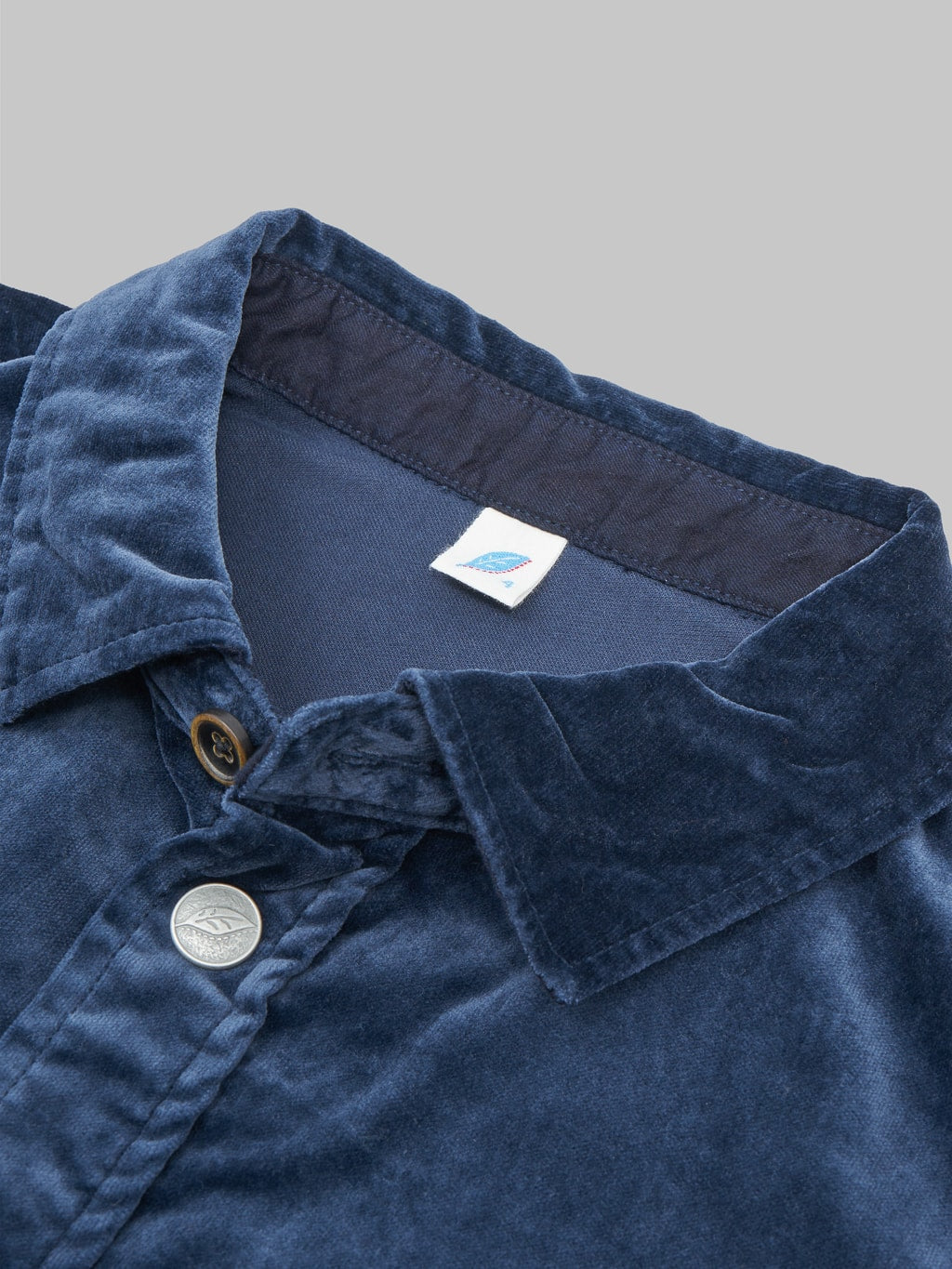 Pure Blue Japan 2224-NV Cotton Velvet CPO Shirt Navy