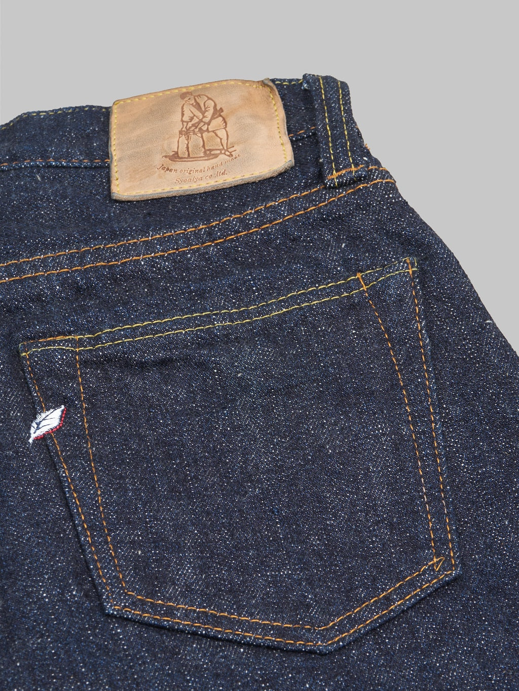 Pure Blue Japan SLB 003 Slub Denim Regular Straight Jeans  back pocket