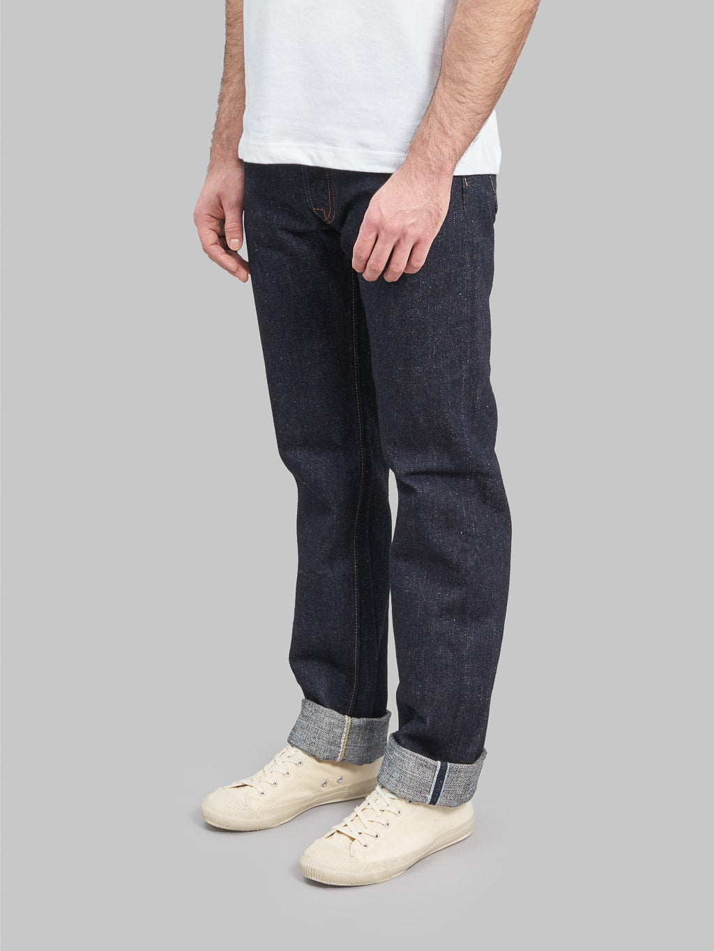 Pure Blue Japan SLB 003 Slub Denim Regular Straight Jeans side fit