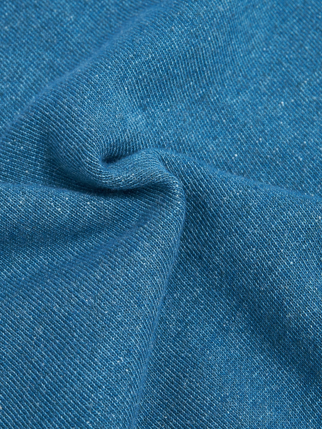 Pure Blue Japan Slub Yarn Sweatshirt Greencast Indigo texture