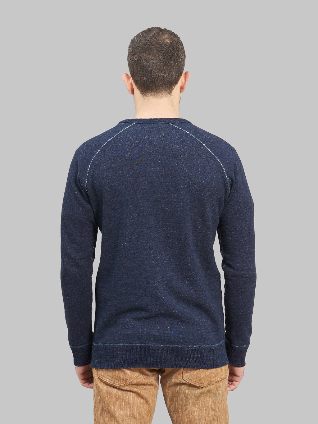 Pure Blue Japan Slub Yarn Sweatshirt Indigo back fit