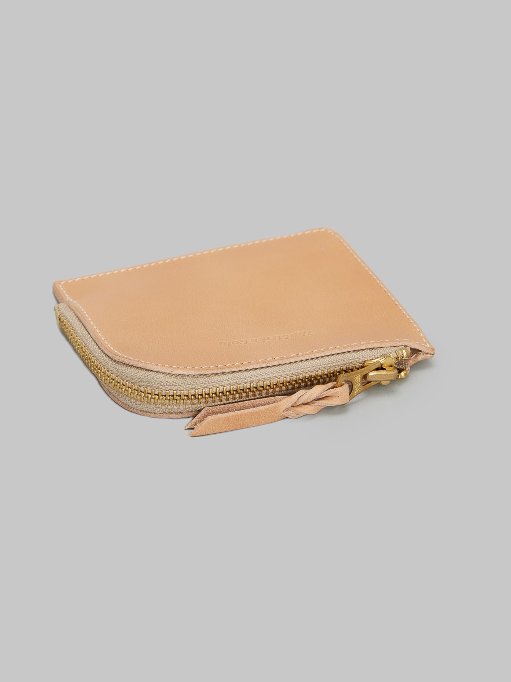 The Strike Gold Leather Zip Wallet Natural bill purse