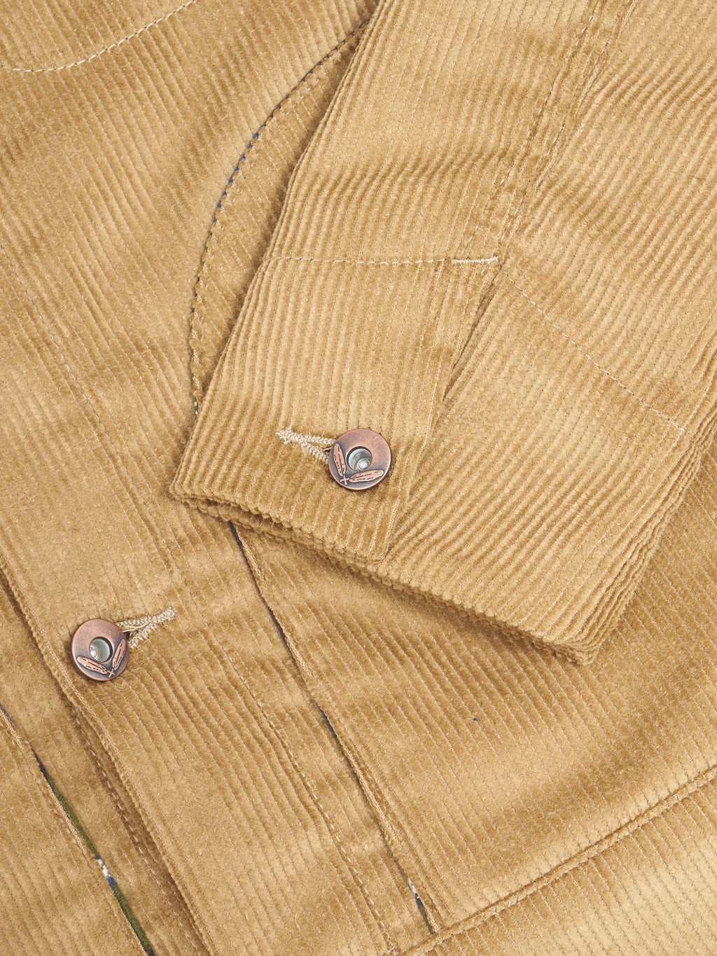 Rogue Territory Supply Jacket Lined Tan Corduroy cuff