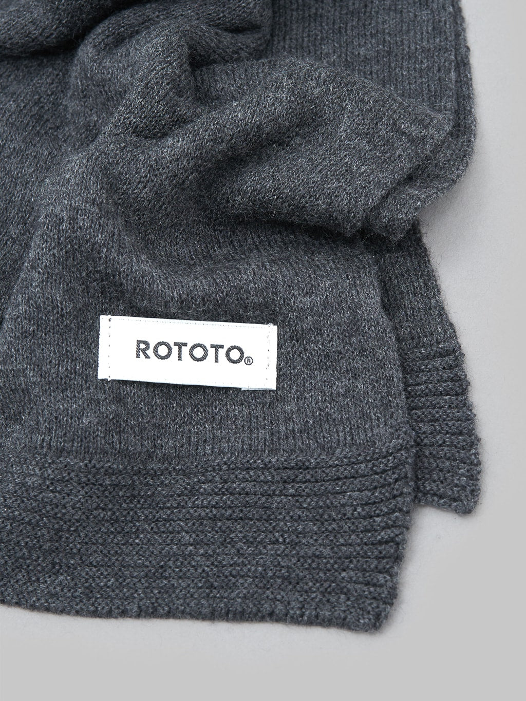 Rototo Cotton Cashmere Muffler Charcoal ultra soft