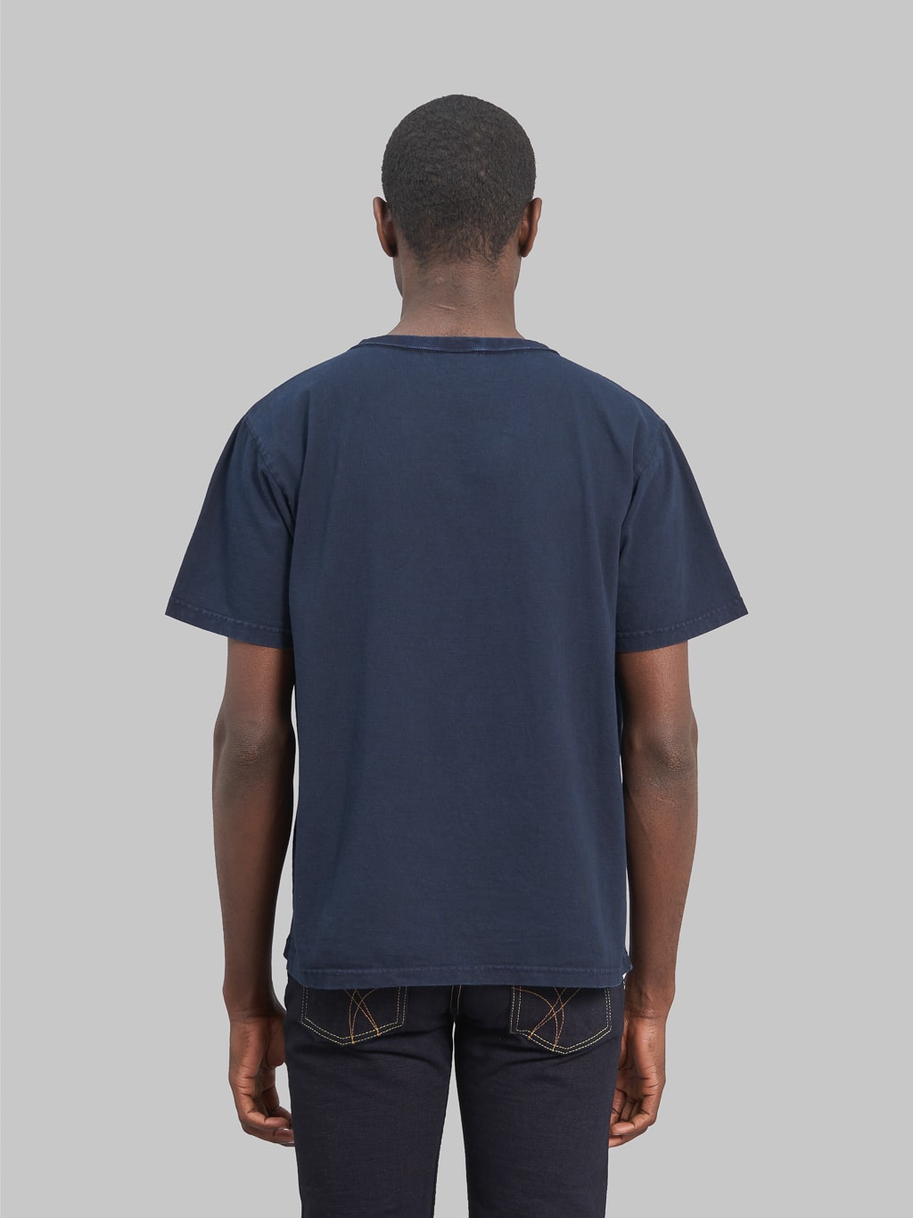 studio dartisan 8136b usa cotton tshirt dark indigo back fit