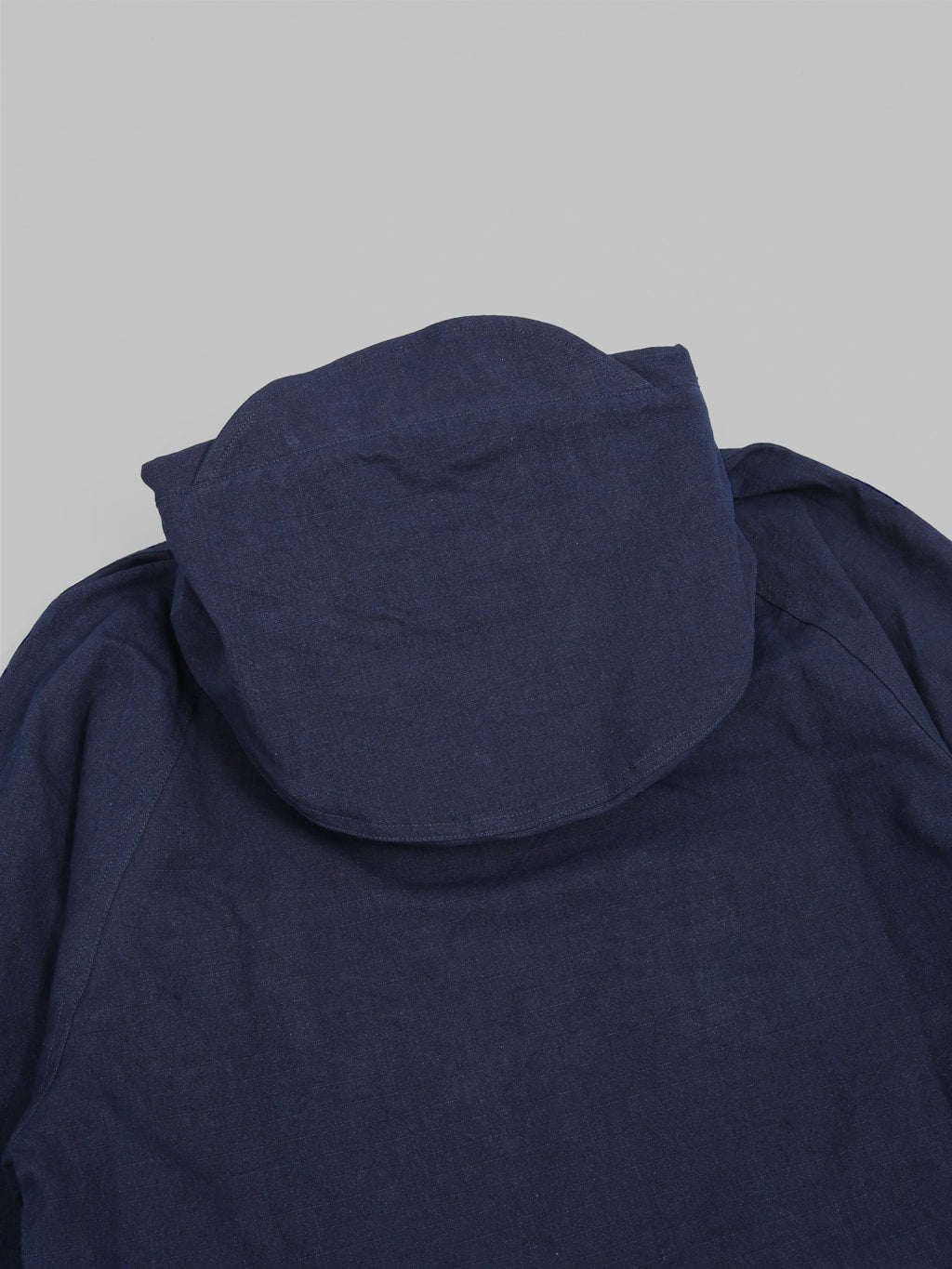 Samurai Jeans Indigo Hand Dyed Ripstop Mountain Parka hood