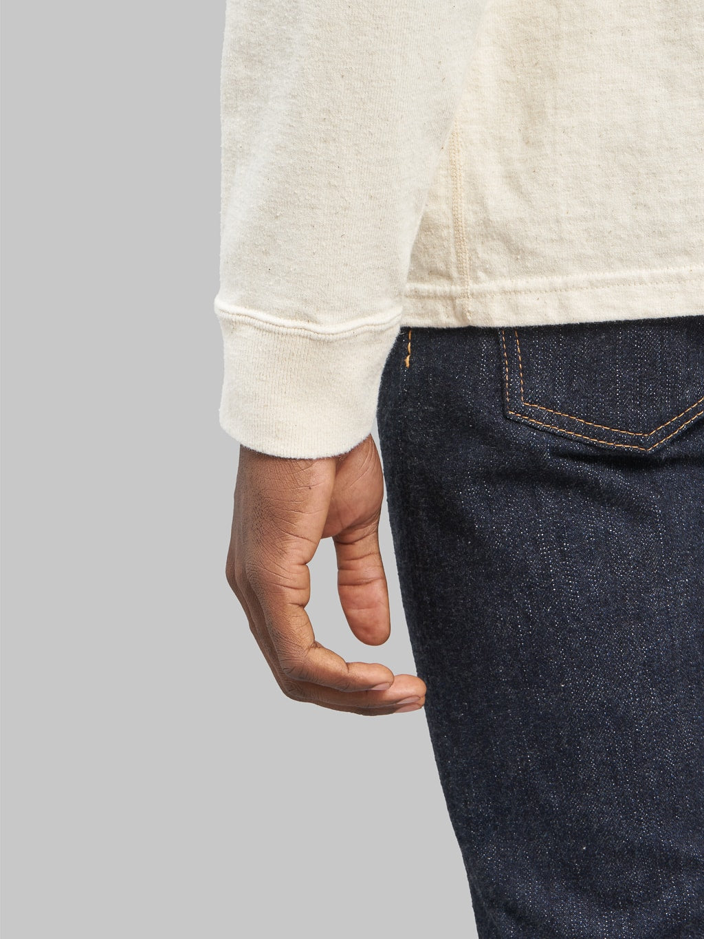 Samurai jeans japanese long sleeve tshirt natural cuff seam