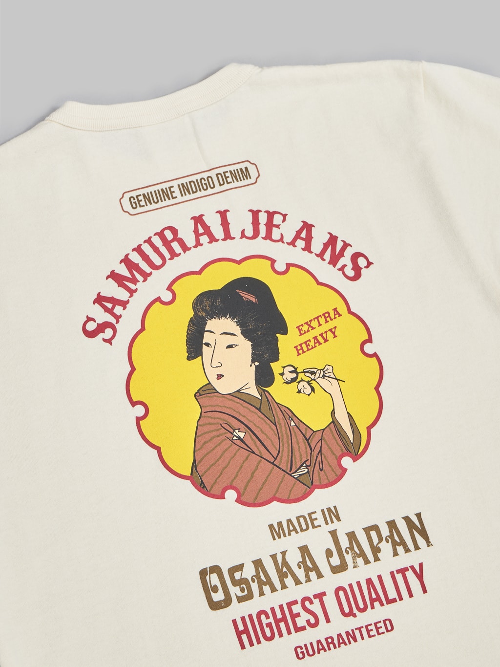 Samurai Jeans SJST23-106 "Ranji 2023" Loopwheel Inlay T-Shirt Ivory
