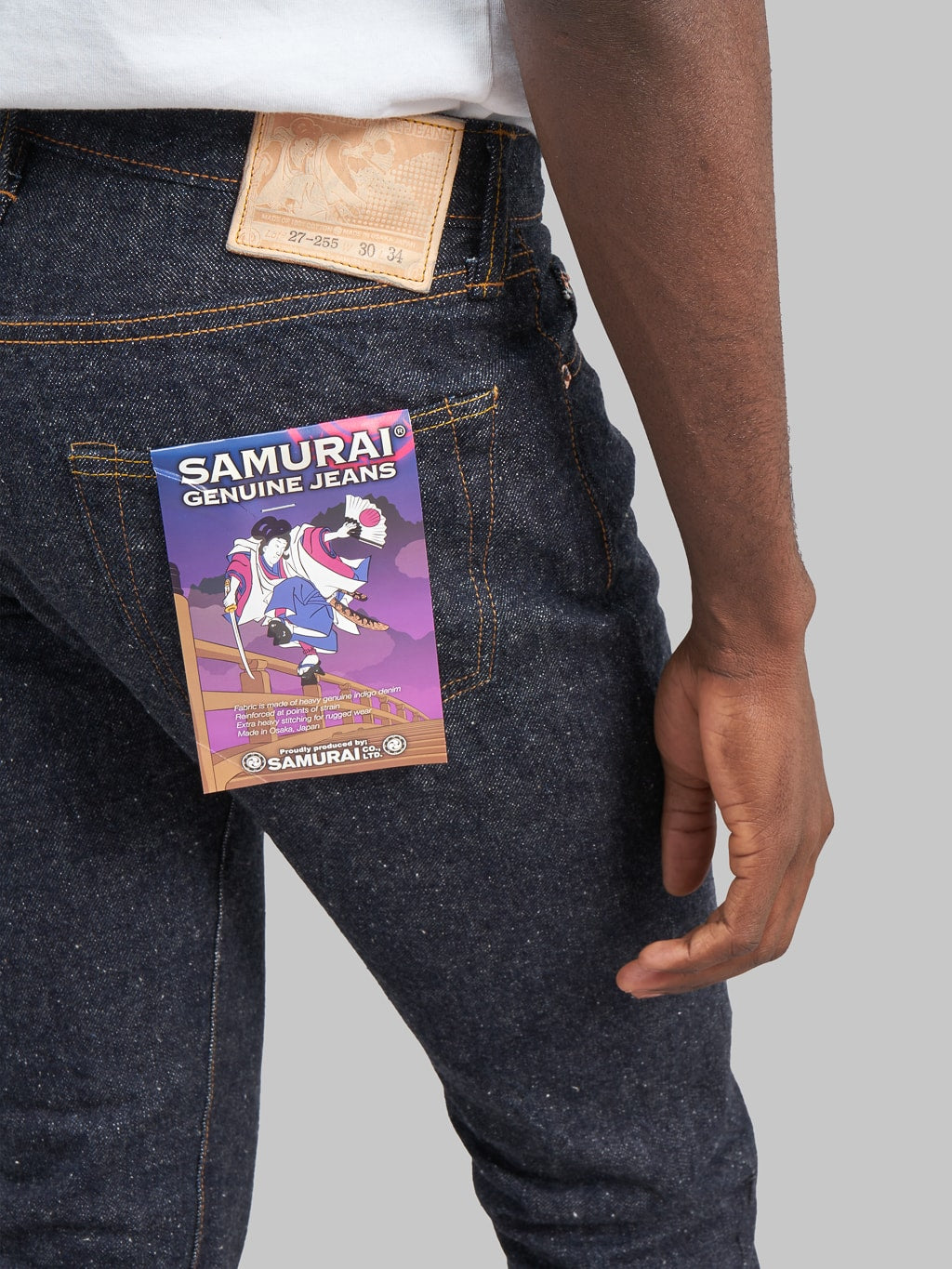 Samurai Jeans S0255XX Ushiwaka 15oz Slim Tapered jeans back pocket