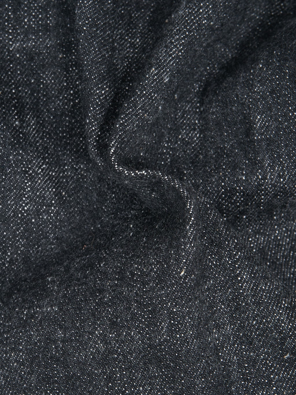 Samurai Jeans S211BK Koku Benkei 17oz Slubby Black Relaxed Tapered Jeans texture