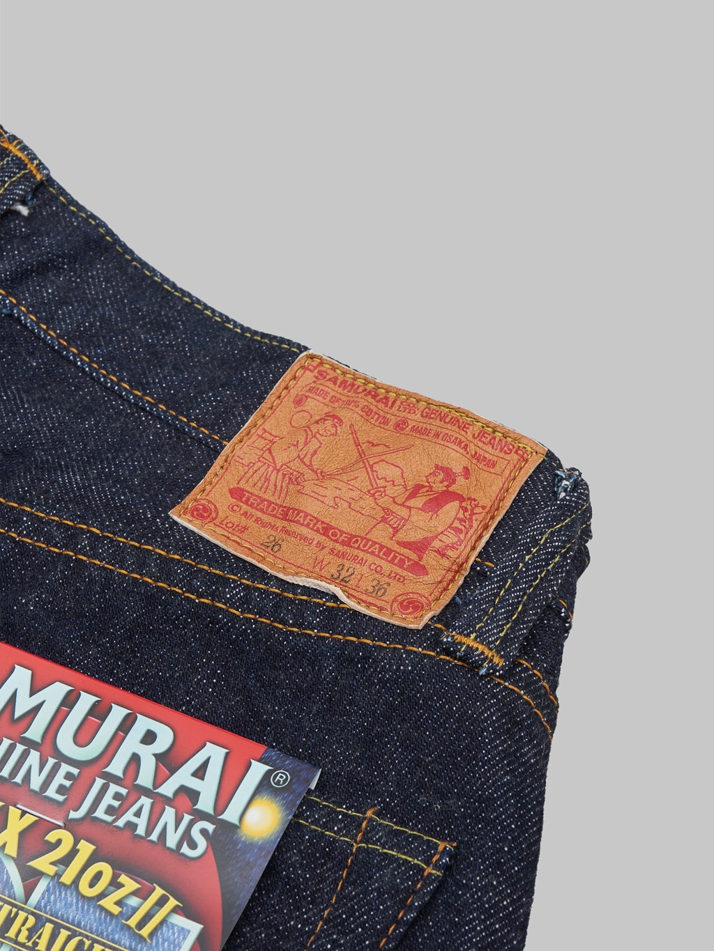 Samurai Jeans S510XX21ozII Cho Kiwami 21oz Regular Straight Jeans leather patch